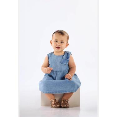 Imagem de Vestido Jeans Elastano Laço Ombro Up Baby-Feminino