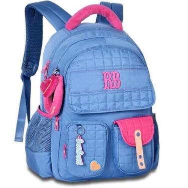 Imagem de Mochila Escolar de Costa Feminina RB Rebecca Bonbon Alça Chaveiro Pelú