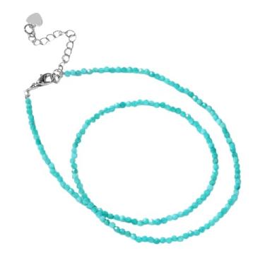 Imagem de tincolia Colar de contas de pedra natural, simples, multicolorido, perfeito como presente para melhores amigos, corrente de clavícula, diariamente/festa