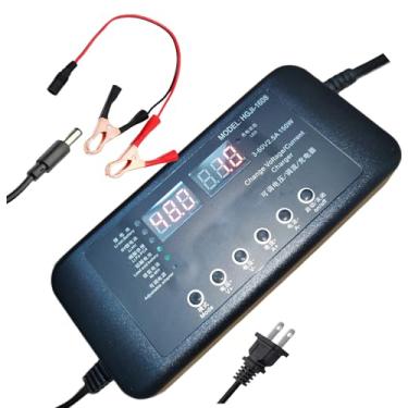 Imagem de Carregador de bateria ajustável de 12 V, 24 V, 36 V, 48 V, visor LCD, mantenedor automotivo para carrinho de golfe, barcos, caminhões, trailers, quadriciclos, SUV