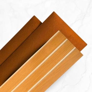 Imagem de Kit Cabeceira Estofada com Ripado em MDF 45x20, Painel Modular para Cama Solteiro Casal Queen e King, Kit Completo(10,Terracota)