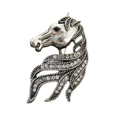 Imagem de Broches Esmaltados Vintage Estilo Corte Cavalo De Guerra Galopante Par