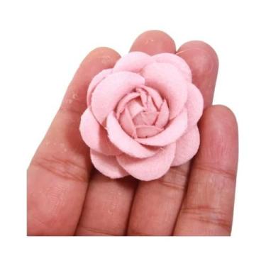 Imagem de Flores Artificiais De Tecido Camélia Rosa De 4cm, 5 Peças, Decoração P