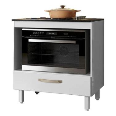 Imagem de Balcão para Cooktop de Cozinha 4 ou 5 Bocas 80cm com 1 Gaveta Nicioli 