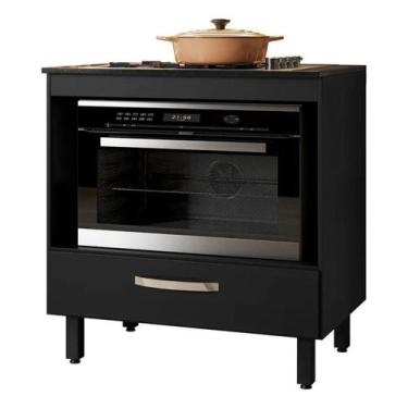 Imagem de Balcão para Cooktop de Cozinha 4 ou 5 Bocas 80cm com 1 Gaveta Nicioli 