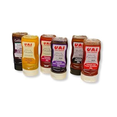 Imagem de Geleia de Pimenta Uai Sabores Variados Serra Canastra Gourmet 260g | Framboesa, Pequi, Jabuticaba e Mais | Combina com Carnes, Queijos, Torradas e Churrasco | Artesanal Premium Saboroso (Pimenta com Açaí)