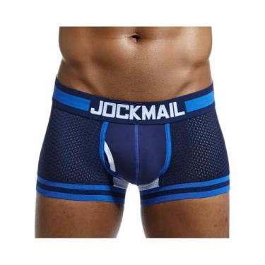 Imagem de Cuecas Boxer De Algodão Com Malha Para Homens, Com Bolsa U, Roupa Ínti