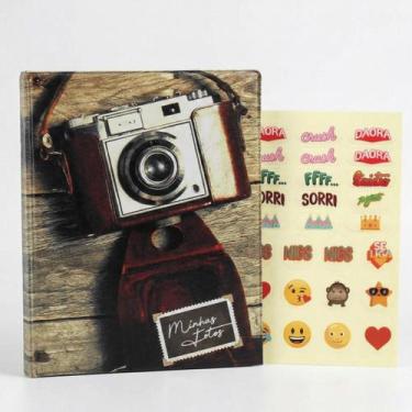 Imagem de Álbum de Fotos Retrô Câmera 500 Fotos 10x15 + Adesivo - TUDOPRAFOTO