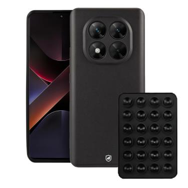 Imagem de Kit Capa case capinha Silicon Veloz para  Xiaomi Poco X7 +  Ventosa - Preta - Gshield