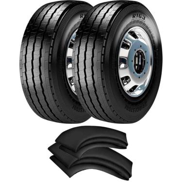 Imagem de Kit 2 Pneus 275/80r22.5 149/146L R163S Bridgestone + 2 Camaras