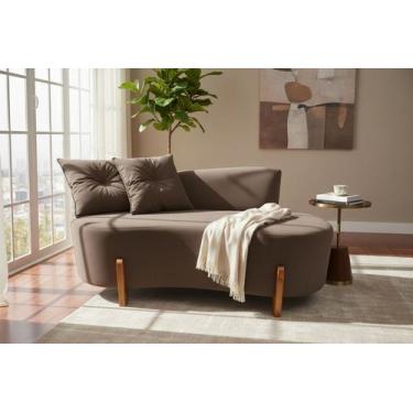 Imagem de Namoradeira Sofá Feijão Luna 130cm Orgânica Suede Marrom - Mansão Deco