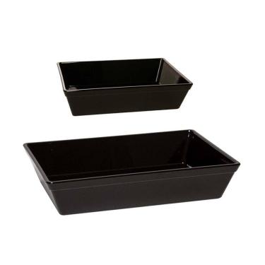 Imagem de Kit De Travessa Stillo Vemplast 2 Peças Polipropileno Preto