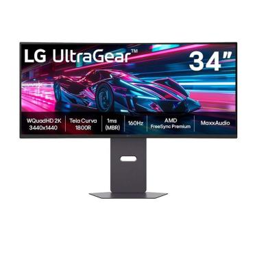 Imagem de Monitor Gamer Curvo LG UltraGear 34, QHD, UltraWide, 160Hz, 1ms, FreeSync Premium, HDR10, Altura-Unissex