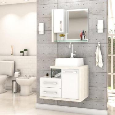 Imagem de Gabinete Para Banheiro C-cuba Q355 E Espelheira Legno 650 Branco Chess