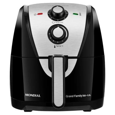 Imagem de Fritadeira Sem óleo Air Fryer Af-55i Grand Family 5,5 Litros Mondial Preto Com Inox 110v