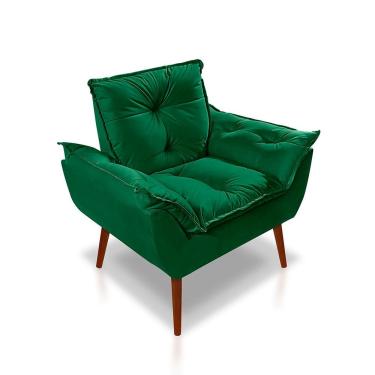 Imagem de Poltrona Opala Luxo Suede Fibra Siliconada Verde Sonho Das Poltronas