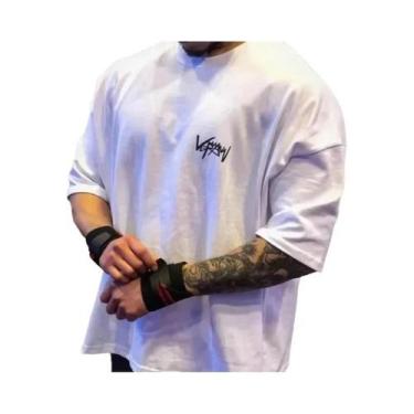 Imagem de Camiseta Esportiva Masculina Oversized De Algodão Com Gola Redonda Par