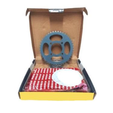 Imagem de kit relação transmissão suzuki en yes 125 intruder 125 yes125 aço 1045