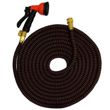 Imagem de Mangueira KM315CLP para Lavagem e Irrigação com Estrutura Expansível Flexível 15 METROS preta-laranja Kepper