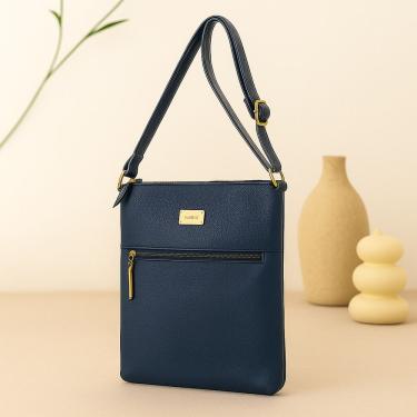 Imagem de Bolsa Transversal Direto De Fábrica Topgrife Atacado Couro Cor Azul Marinho Tamanho único