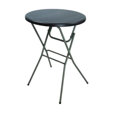 Imagem de Mesa Bistrô Dobrável - Preta em Aço Esmaltado e Polietileno HDPE 80CM Preto Nautika