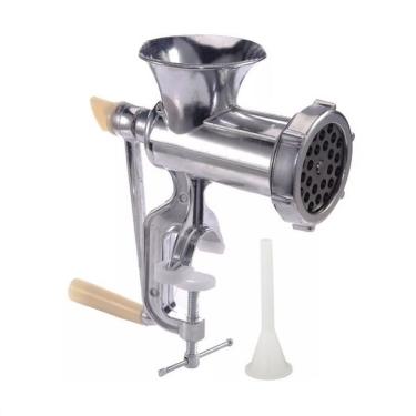 Imagem de Moedor de Carnes Manual Delicicarne Trato para Moer Diversos Tipos em Liga de Alumínio com Manivela para Cozinha Prata
