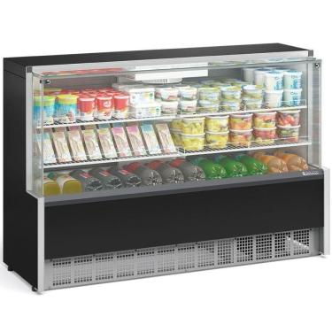 Imagem de Vitrine Refrigerada Ar Forçado Com Vidros Aquecidos Gpfa175a Preto Gelopar 220V