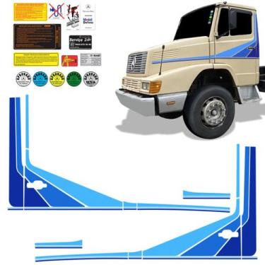 Imagem de Faixa Caminhão Mercedes Benz MB 709, 912, 1618 Adesivo Azul - SPORTINO
