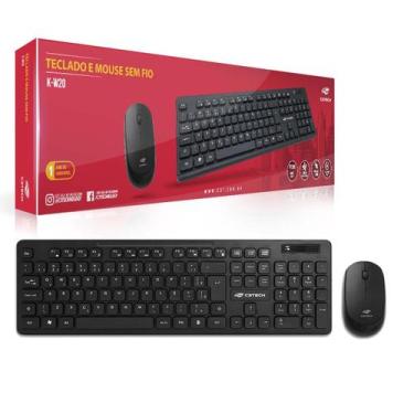 Imagem de Kit Teclado E Mouse Sem Fio C3tech Multimídia K-W20BK Preto