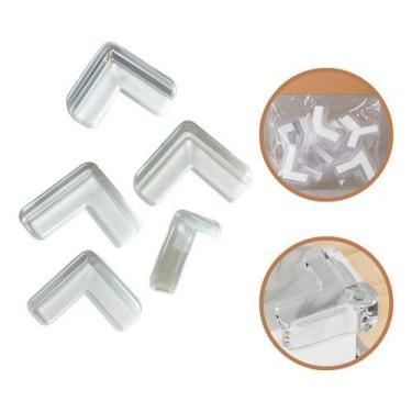 Imagem de 10 Protetores Quina Mesa Silicone Anti-colisão Autocolante Transparent