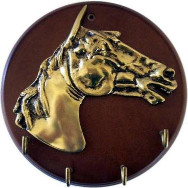Imagem de Porta Chaves Cavalo Artesanal em Latão E MDF - SAT - Serralheria Artís