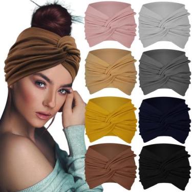 Imagem de Bandanas Sefiinh extra largas para mulheres, 18 cm, pacote com 8
