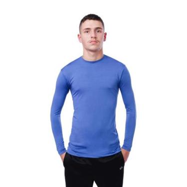 Imagem de Camisa masculina segunda pele gola careca - Freitas Modas , Azul, P
