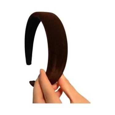 Imagem de Faixa De Cabelo Feminina De Veludo Acolchoada Para Inverno, Elástica E