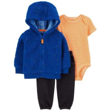 Imagem de Conjunto 3 Peças Carter's - Azul e Laranja - Menino - Roupas de Bebê, 