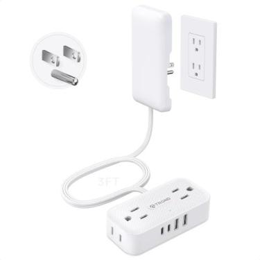 Imagem de Filtro de Linha TROND Plugue Reto 0,9 m 4 Tomadas AC 4 Portas USB 900J