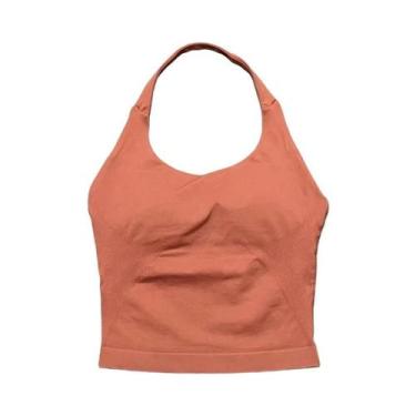 Imagem de Top De Yoga Sem Costura Para Mulheres, Com Alças Longas E Costas Abert