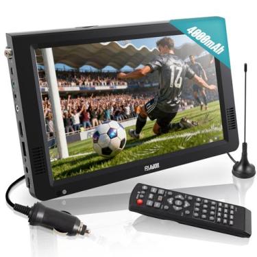 Imagem de TV Portátil Rywob 10" HD Bateria USB HDMI ATSC
