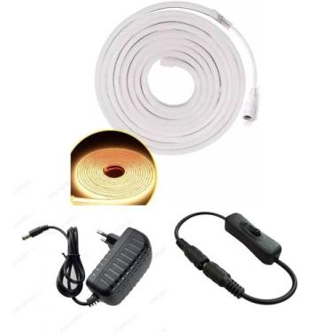 Imagem de Fita Led Neon 5m Branca Quente Com Fonte 2A 12V e Interruptor P4 - MAX