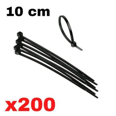 Imagem de Cinta plastica 10 cm abracadeira nylon Preta 1,0 X 2,5 X 100 mm 200 un