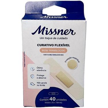 Imagem de Curativo Flexível Bege Translúcido 19x75mm - 40 unidades - Missner