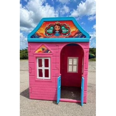 Imagem de Casinha Infantil Plástico Grande Playgroud Kids Rosachiclete Reino Bel