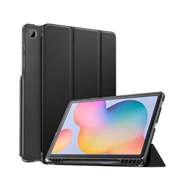 Imagem de WB Capa para tablet Samsung Galaxy Tab S6 Lite 10.4” 2020, 2022 e 2024 - Auto hibernação, silicone flexível, suporte para leitura, compartimento para S-Pen. (Preto)