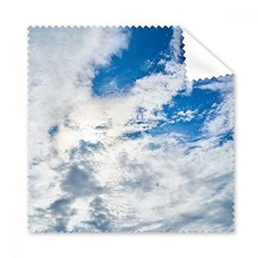 Imagem de Dakr Azul Céu Branco Nuvens Pano de Limpeza de Tela de Telefone Limpador de Óculos 5 peças
