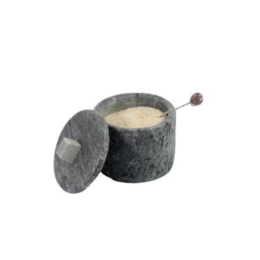 Imagem de Açucareiro Farinheira Gourmet Pedra Sabão com Colher P 7cm