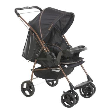 Imagem de Carrinho de Bebê Passeio Até 15Kg 3 em 1 Milano II Reversível Galzerano Preto e Cobre