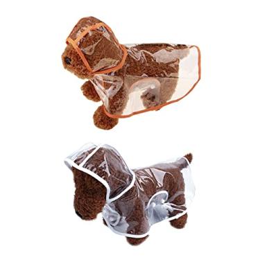 Imagem de 2 pçs capa de chuva para cães leve capa de chuva ajustável transparente à prova d'água roupas para animais de estimação com capuz poncho leve capa de chuva poncho moletom com capuz capa de chuva cão fatiador de chuva pequeno médio grande cães