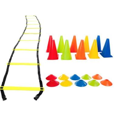 Imagem de Kit Treinamento Funcional Escada De Agilidade E Cones - Yangfit