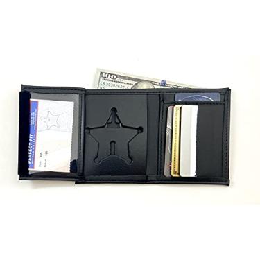 Imagem de Emblema do xerife da Flórida e estojo de identificação (Cutout PF185), Preto/branco, Carteira com crachá oculto