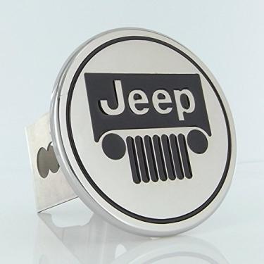 Imagem de Alargador de engate de reboque de aço com logotipo da grade do Jeep dourado Au-tomotive, prata